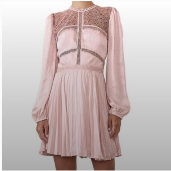 NWOT BARDOT PINK ROSE SATIN DRESS SIZE 8 - Picture 6 of 6